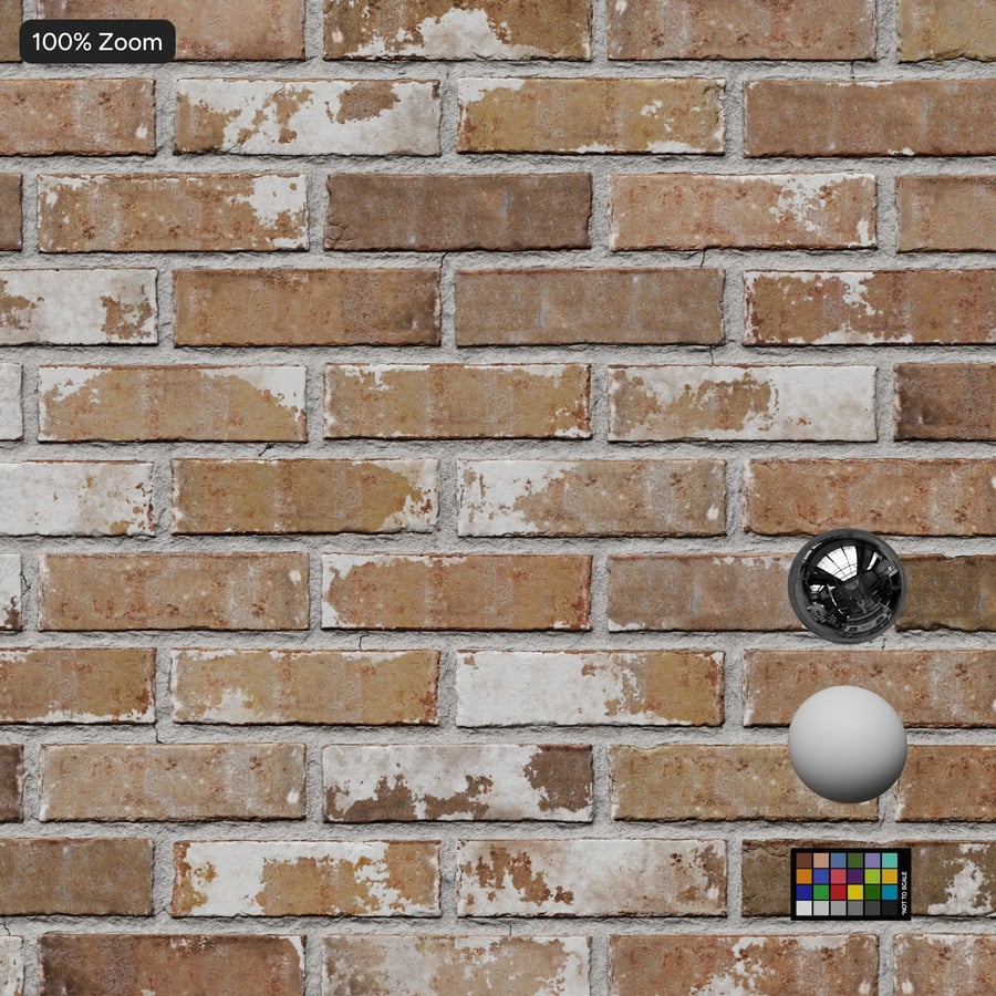 Reclaimed Running Bond Brick Wall Texture, Beige