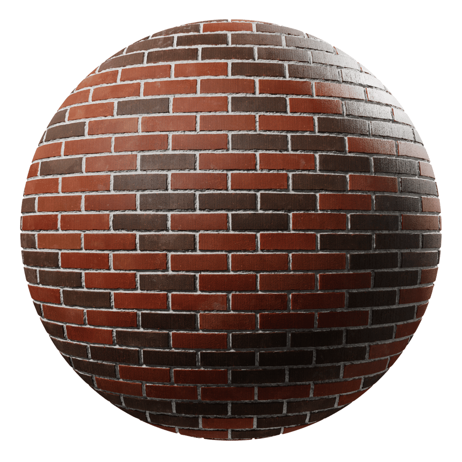 Running Bond Brick Wall Texture, Red and Black