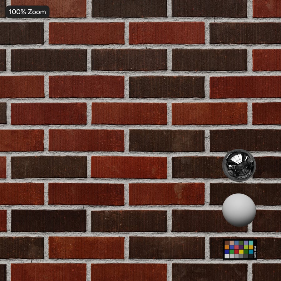 Running Bond Brick Wall Texture, Red and Black