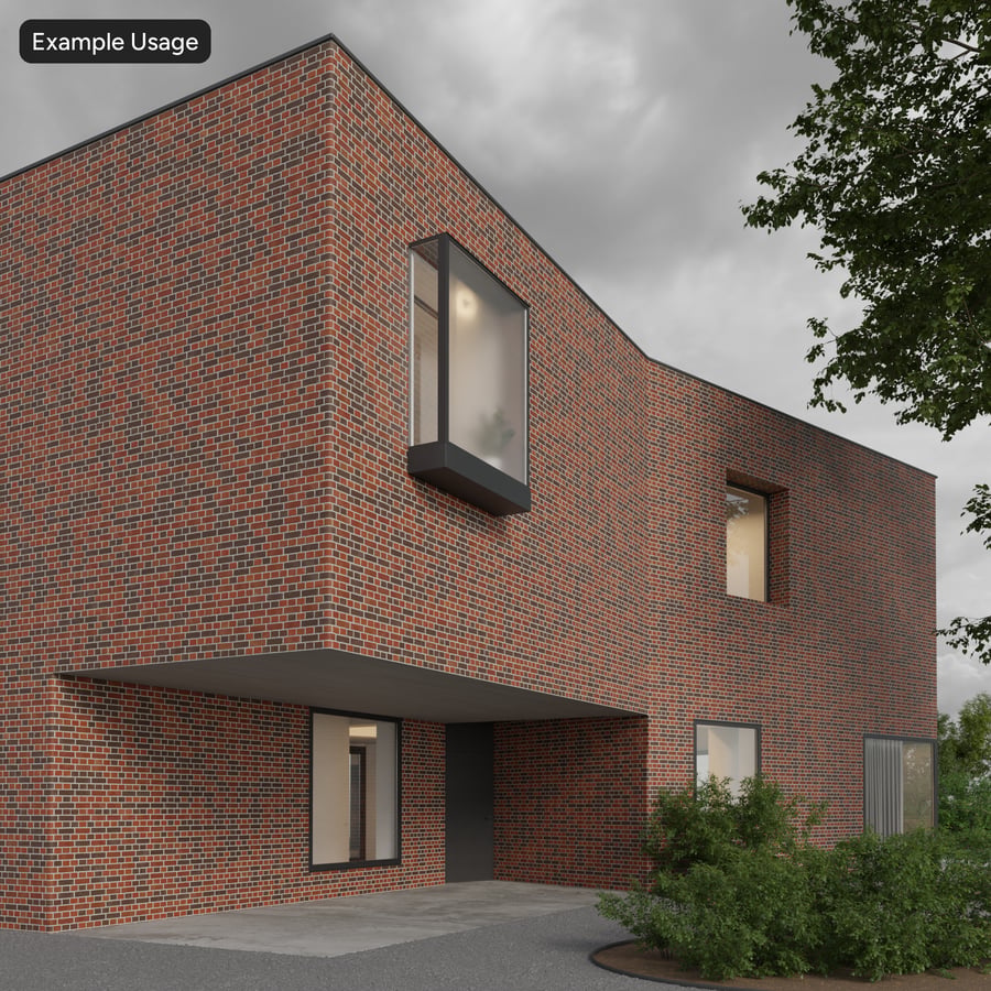 English Bond Brick Wall Texture, Red and Black