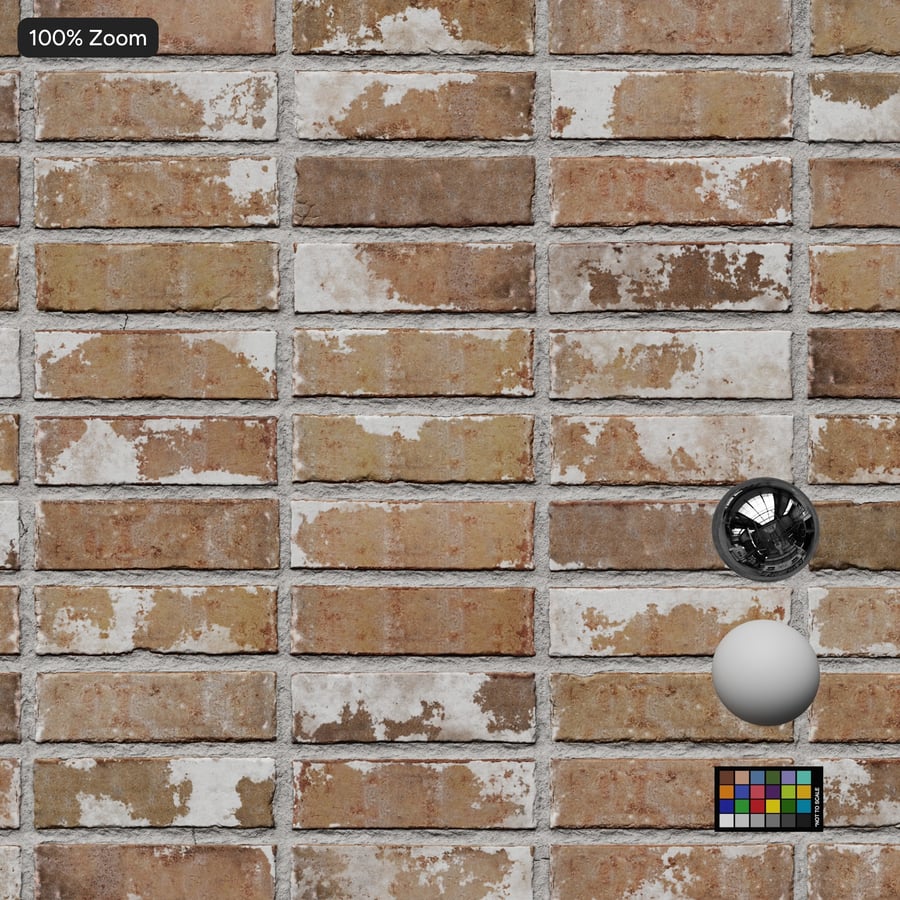 Reclaimed Stack Bond Brick Wall Texture, Beige