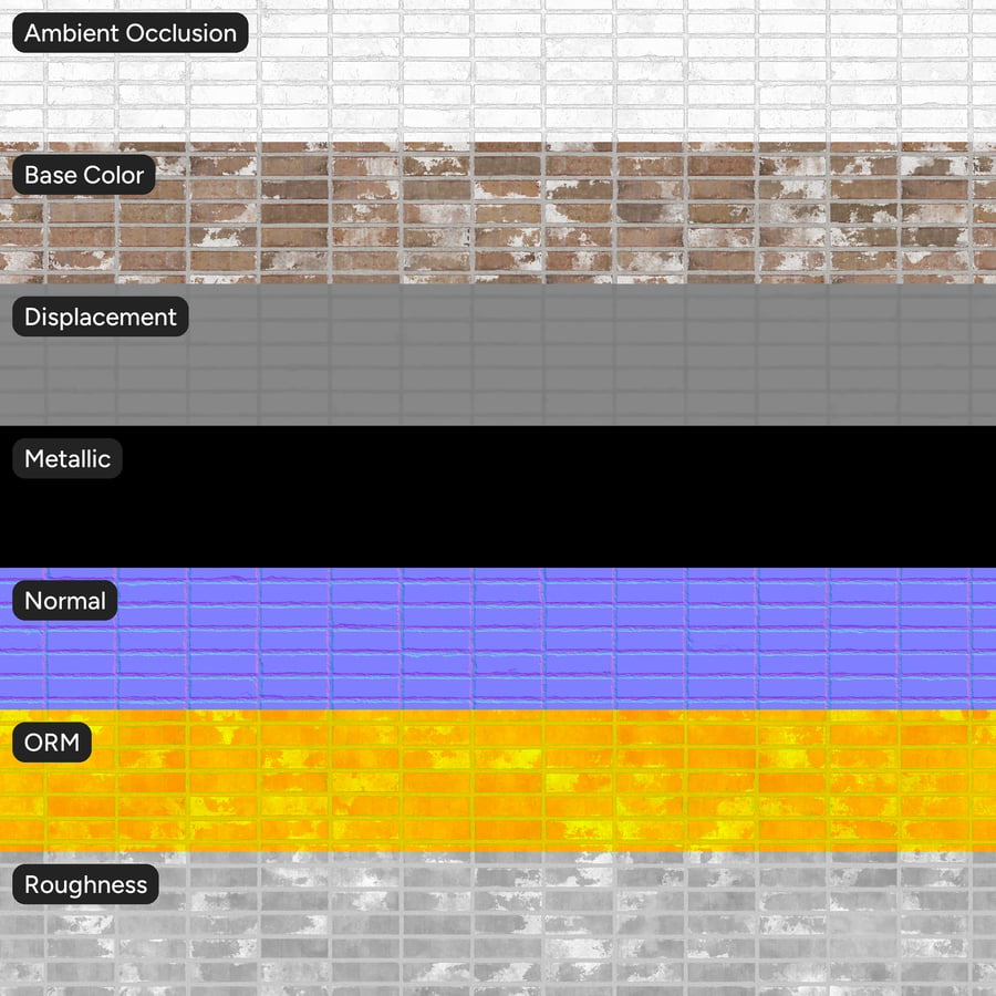 Reclaimed Stack Bond Brick Wall Texture, Beige