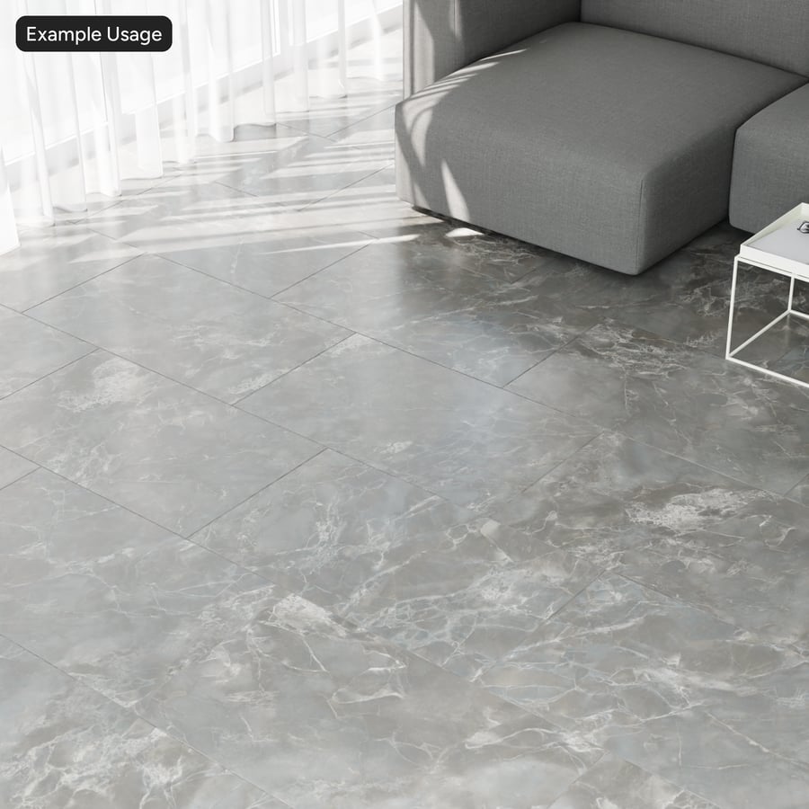 Rectangular Offset Grigio Marble Matte Tile Texture, Gray