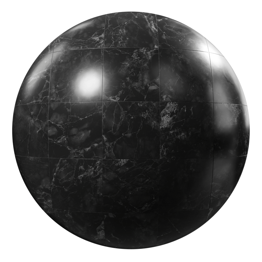 Piastrella quadrata di marmo opaco, nero tempesta
