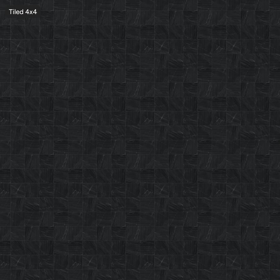 Quadratische Quarzitmatte Fliesentextur, Electric Black