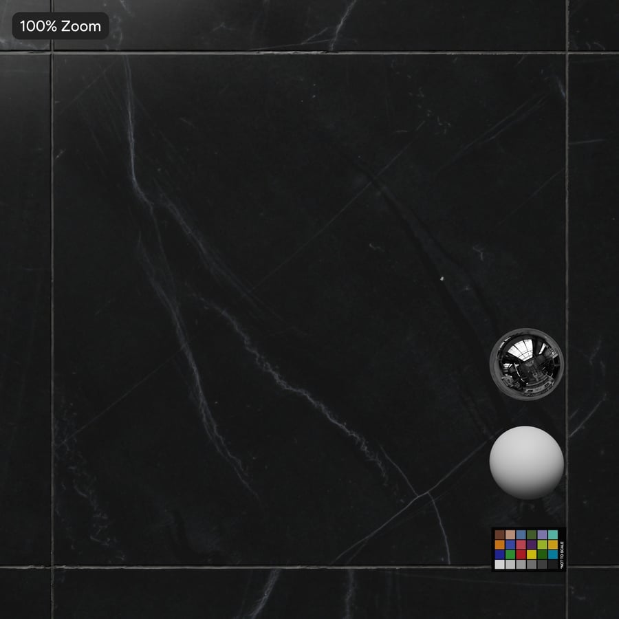 Square Quartzite Matte Tile Texture, Obsidian Black