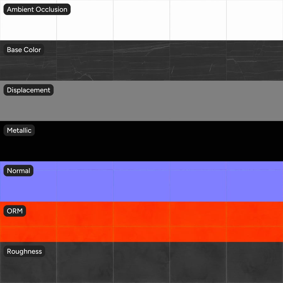 方形石英石哑光瓷砖纹理，石墨黑