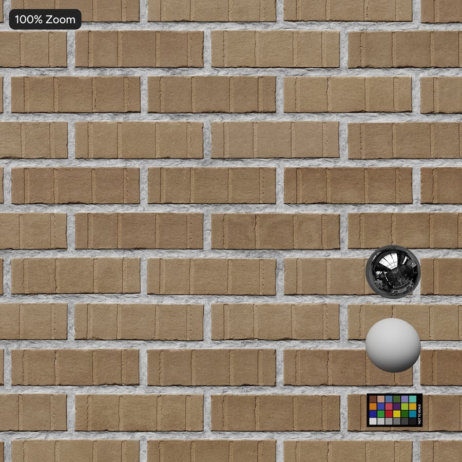 Grooved Running Bond Brick Wall Texture, Beige