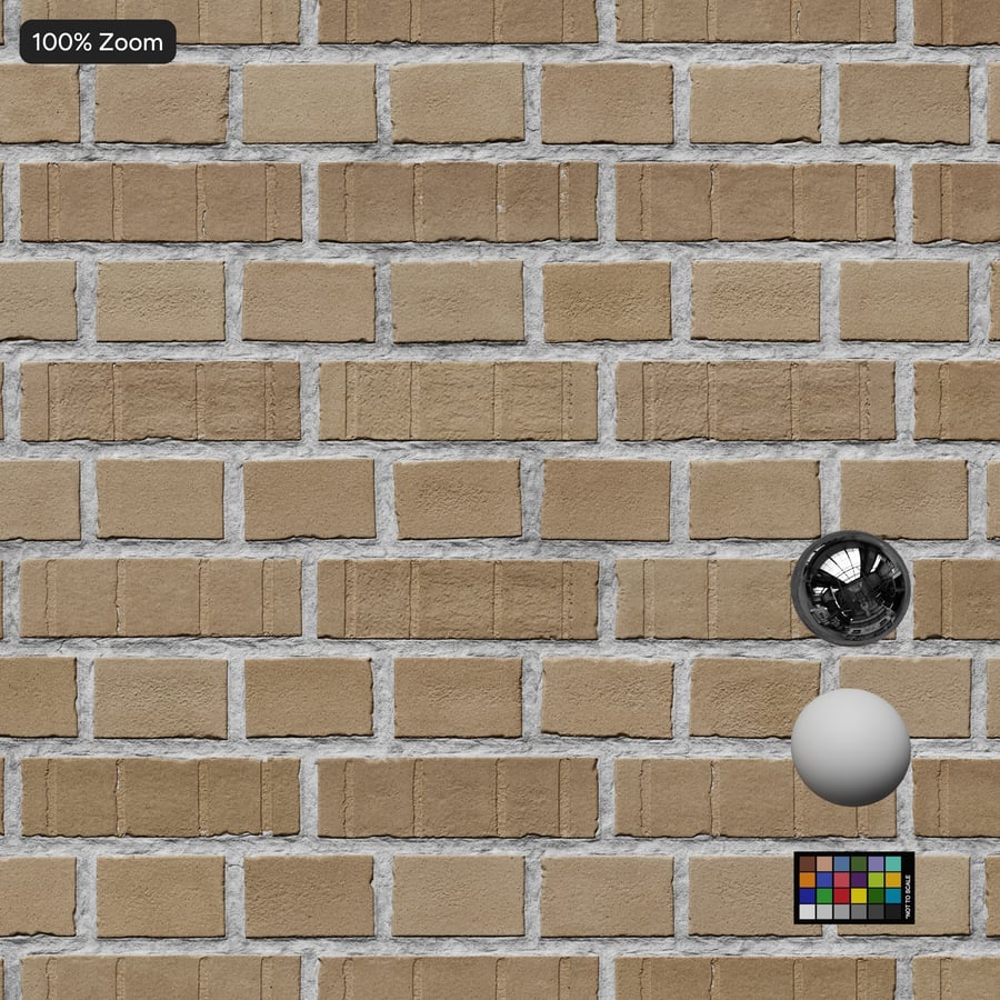 Grooved English Bond Brick Wall Texture, Beige