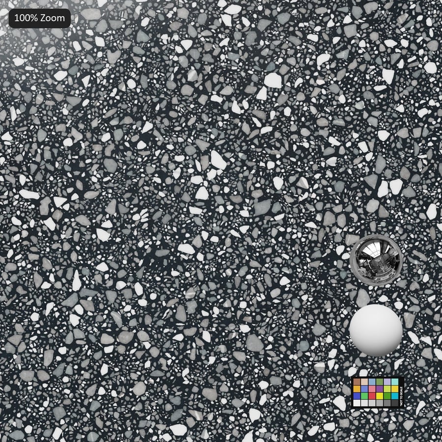 Vierkante Venetiaanse Terrazzo glanzende tegelstructuur, Cosmic Black