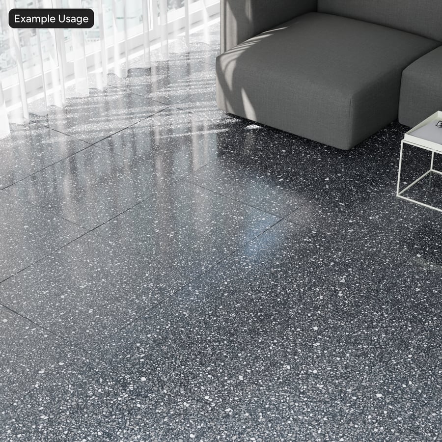 Vierkante Venetiaanse Terrazzo glanzende tegelstructuur, Cosmic Black
