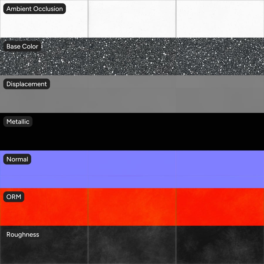 Vierkante Venetiaanse Terrazzo glanzende tegelstructuur, Cosmic Black