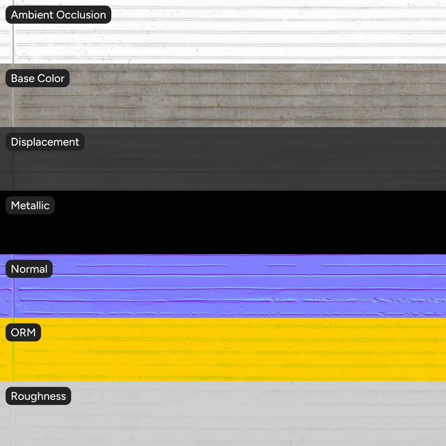 Striped Board Form Concrete Wall Texture