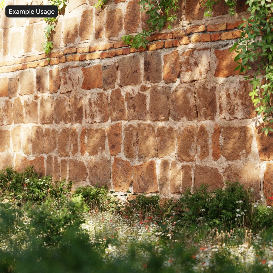 Tekstura ścienna Laterite Rubble, czerwona