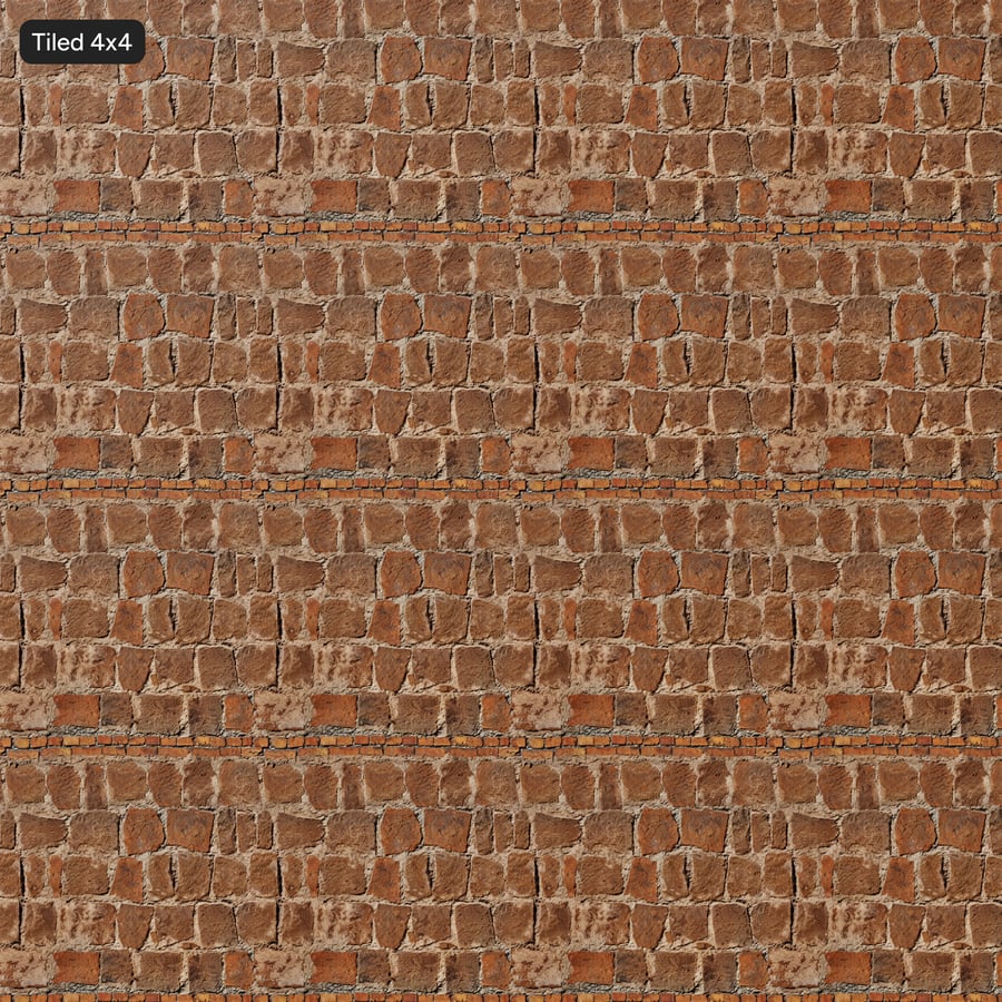 Tekstura ścienna Laterite Rubble, czerwona