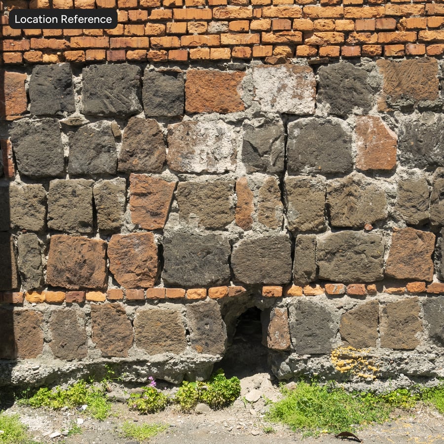 Tekstura ścienna Laterite Rubble, czerwona