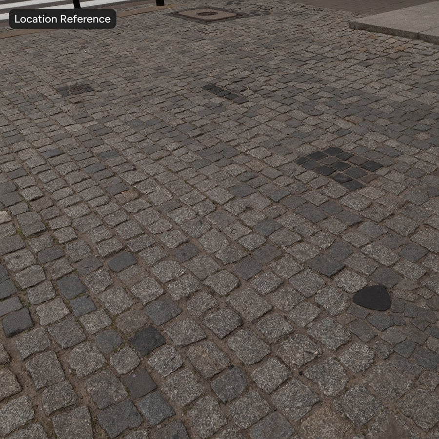 Worn Cobblestone Texture, Gray