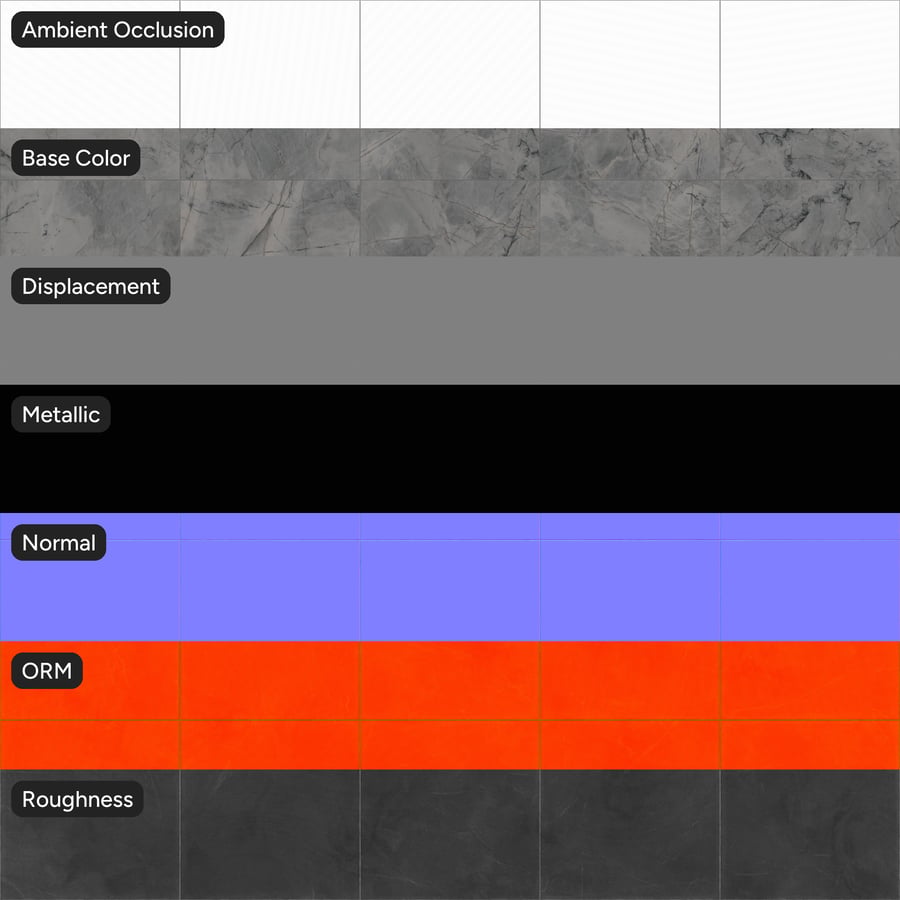 Square Quartzite Matte Tile Texture, Gray