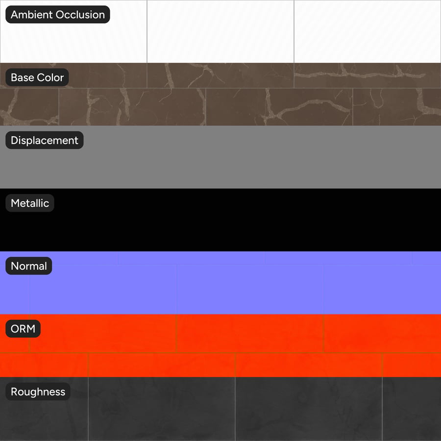 Rectangular Offset Quartz Matte Tile Texture, Medium Brown