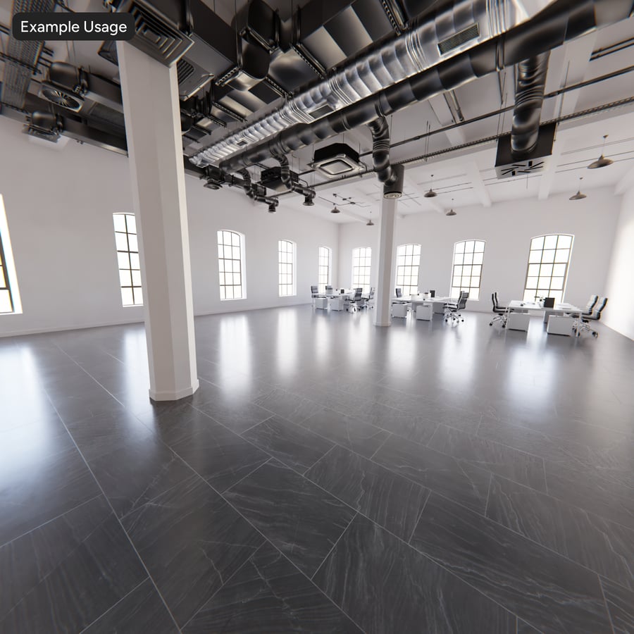 Tekstur Ubin Matte Kuarsit Offset Persegi Panjang, Hitam
