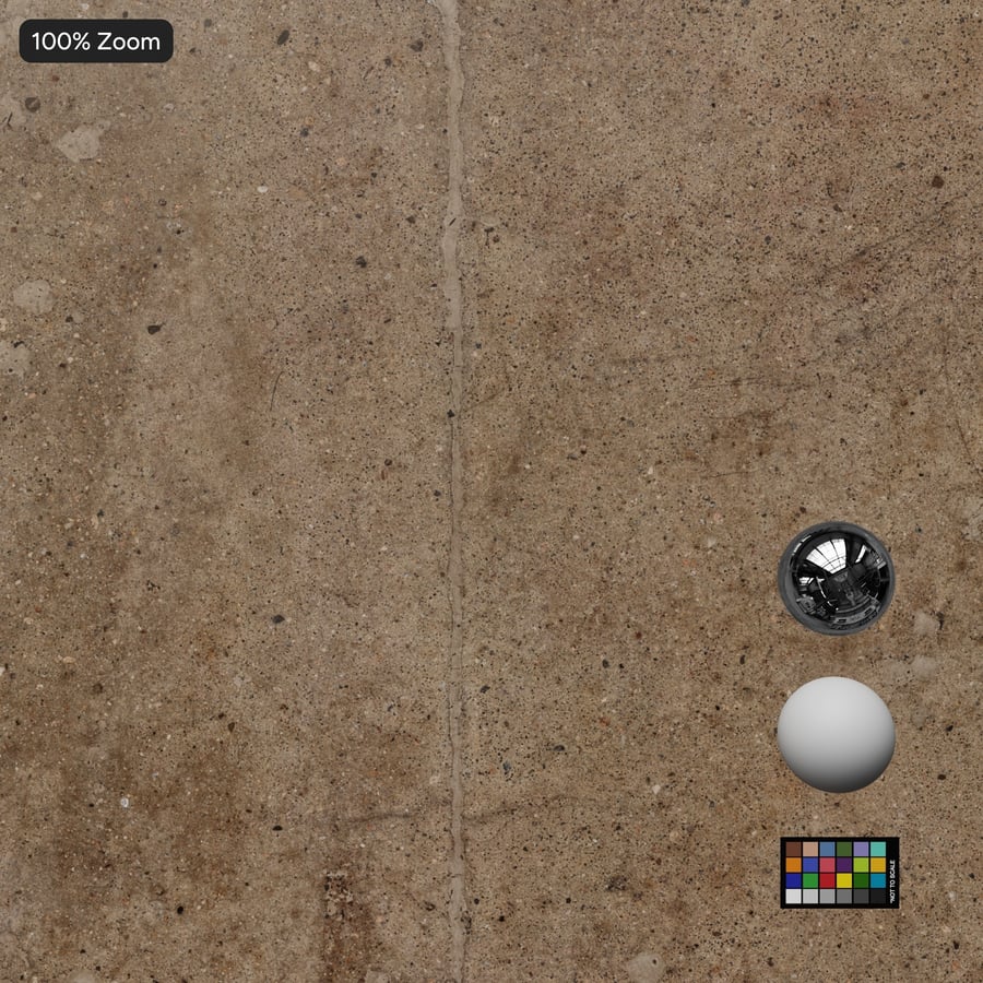 Polished Cast Concrete Floor Texture, Mid Grey
