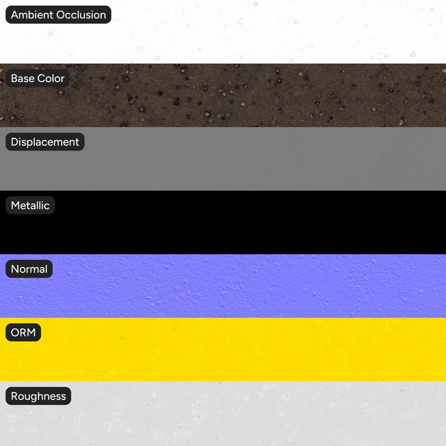 Weathered Porous Asphalt Path Texture, Dark Brown