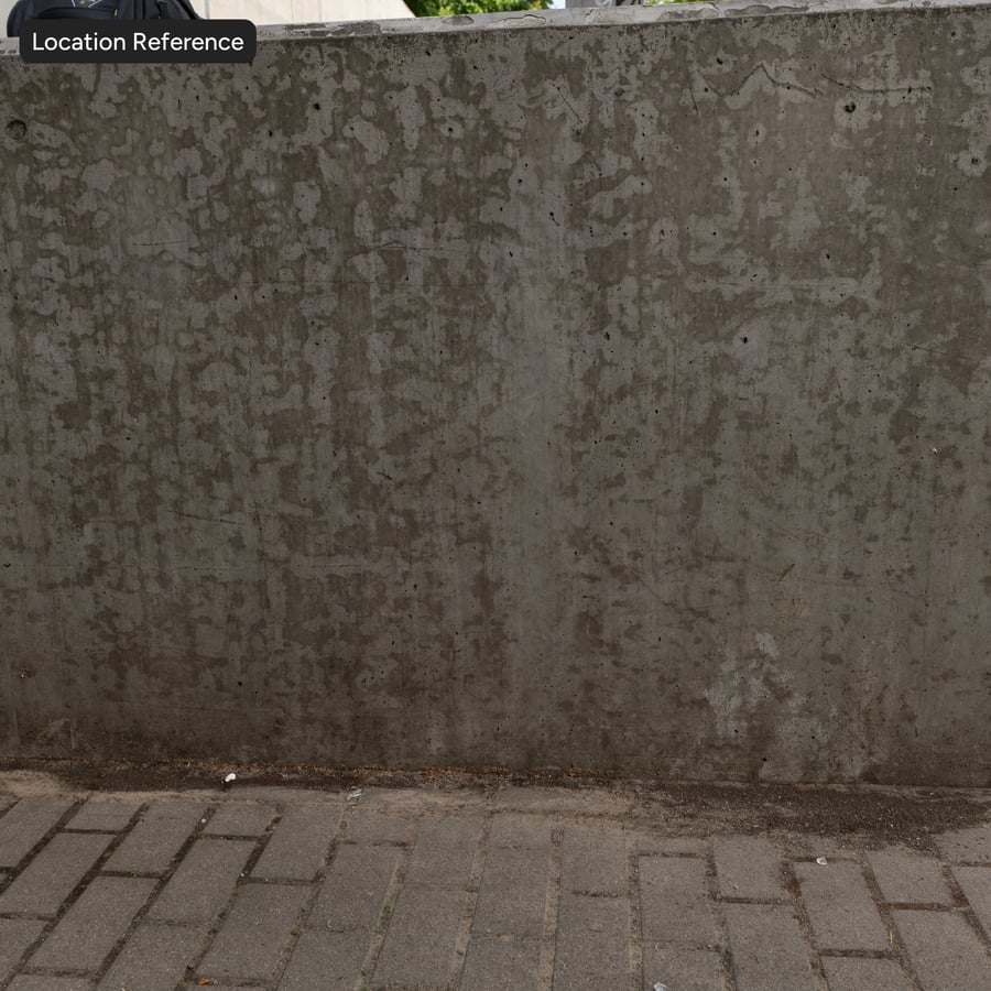 Verwitterte, fleckige Ortbetonwand-Textur, Grau