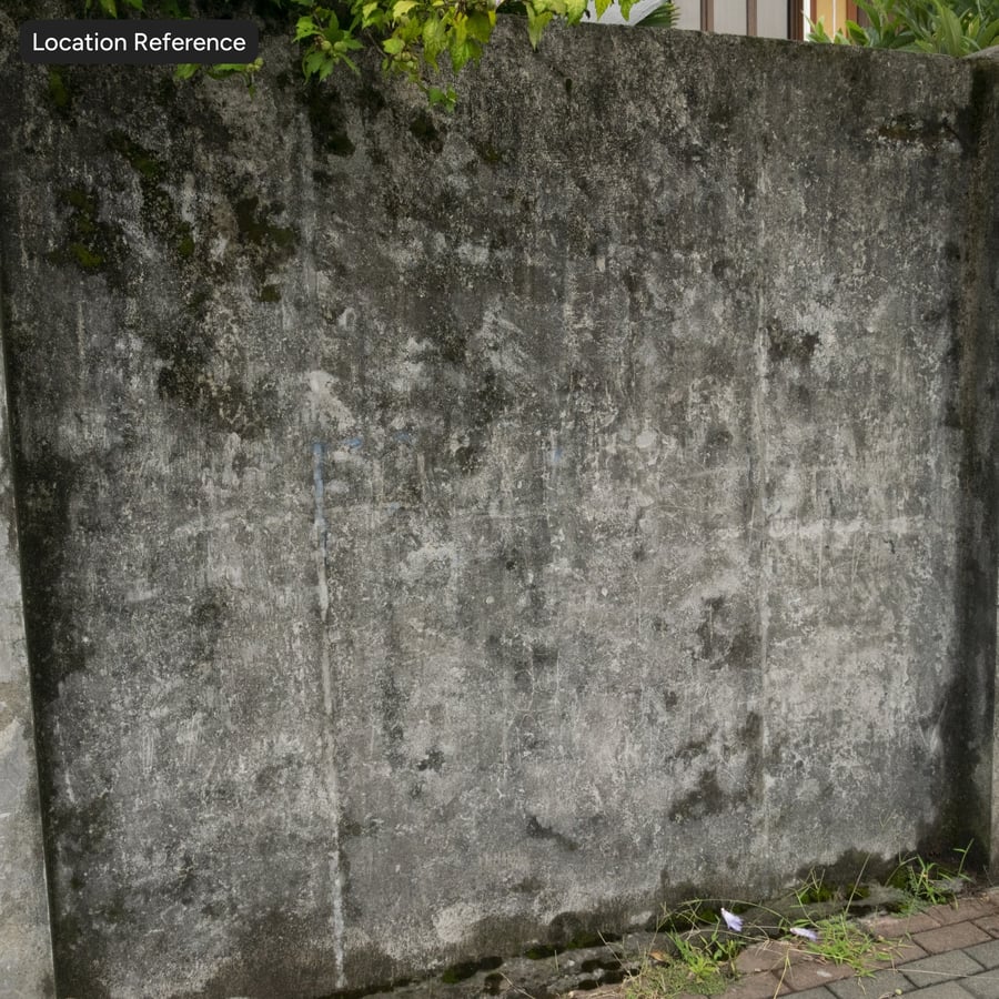 Liken Yıpranmış Beton Panel Duvar Dokusu