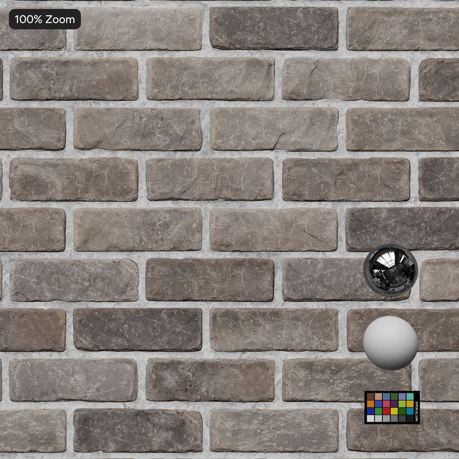 Texture murale brique Splitface Running Bond, gris