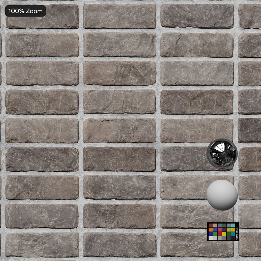 Splitface Stack Bond Brick Wall Texture, Gray