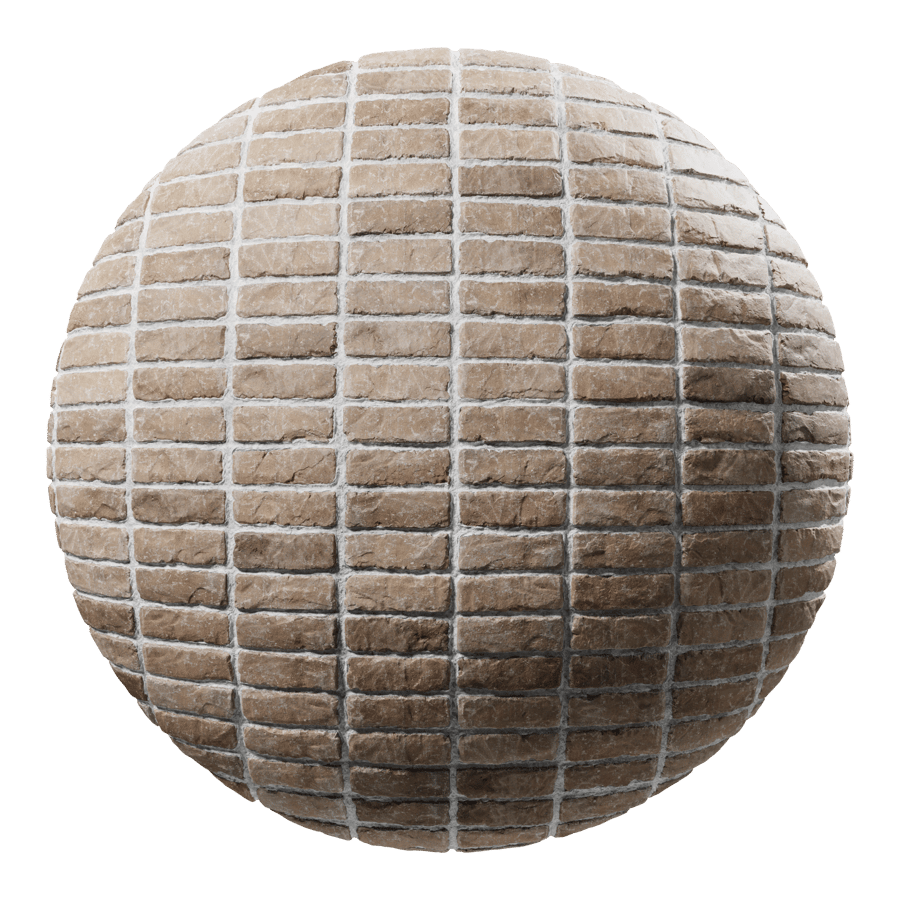 Splitface Stack Bond Brick Wall Texture, Tan