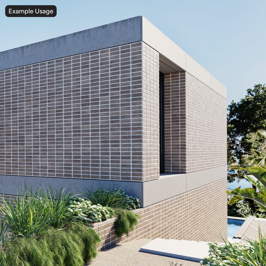 Splitface Stack Bond Brick Wall Texture, Taupe