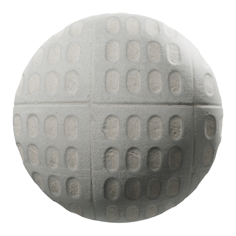 Oval Tactile Concrete Sidewalk Texture, Gray