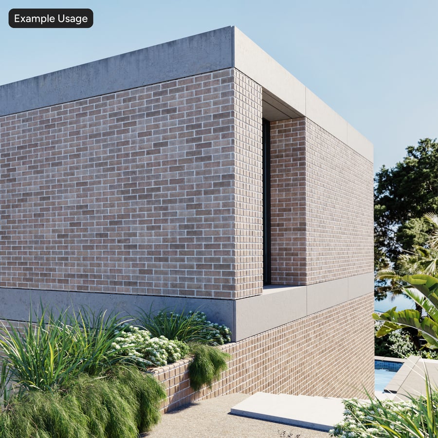 Thick Grooved Running Bond Brick Wall Texture, Tan