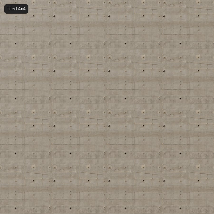Bubbled Panel with Tie Holes Concrete Wall Texture