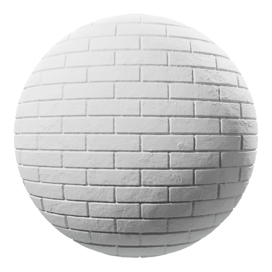 Painted Running Bond Brick Wall Texture, White