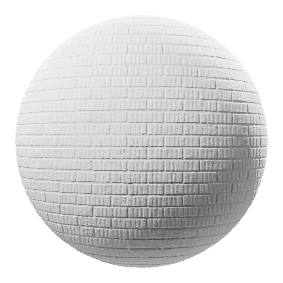 Grooved Running Bond Brick Wall Texture, White