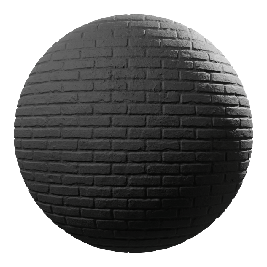 Painted Running Bond Brick Wall Texture, Black