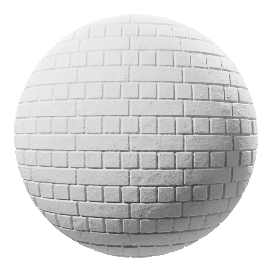 Smooth English Bond Brick Wall Texture, White