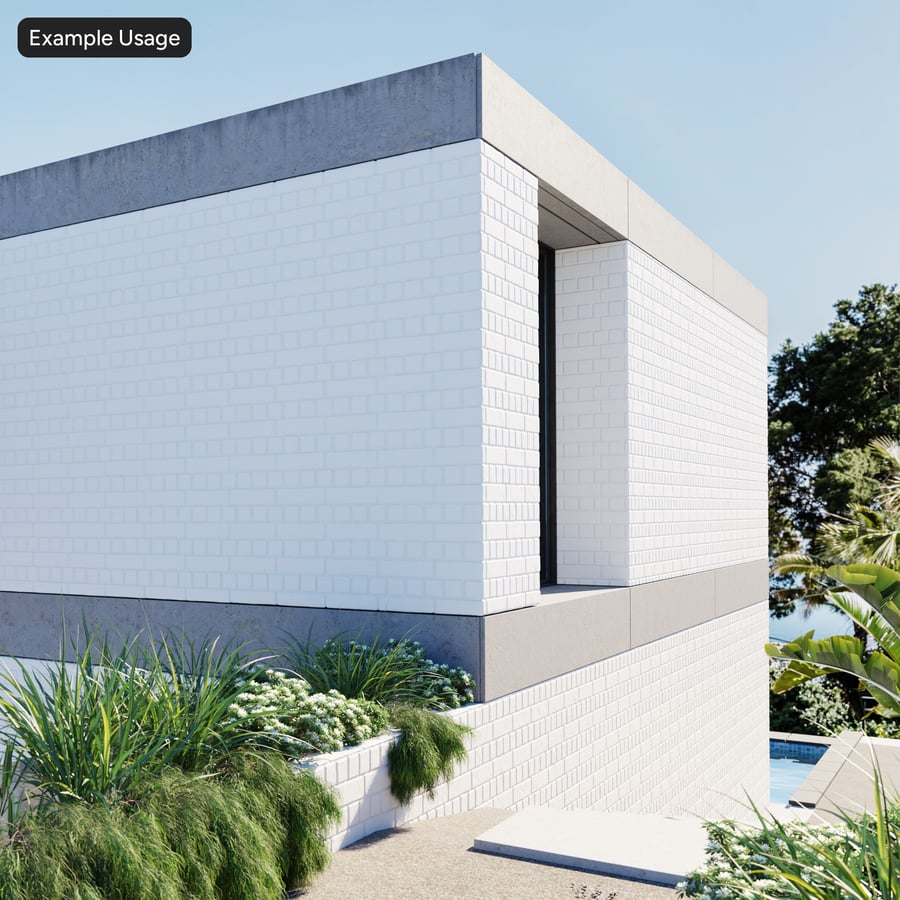 Texture murale en briques lisses English Bond, blanc