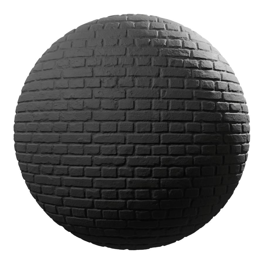 Painted English Bond Brick Wall Texture, Black