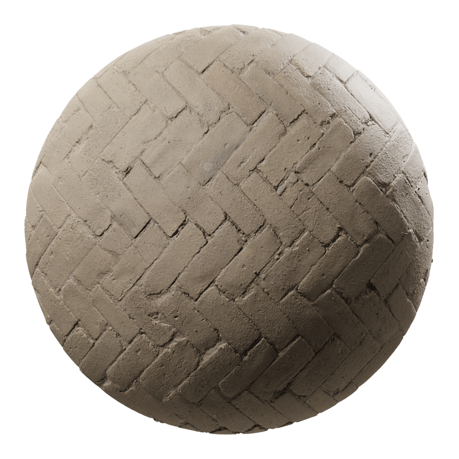 Texture de pavé à chevrons en brique usée, beige