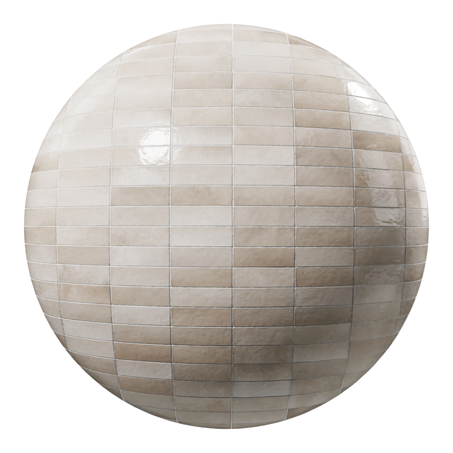 Rectangular Zellige Glossy Tile Texture, Creamy Beige