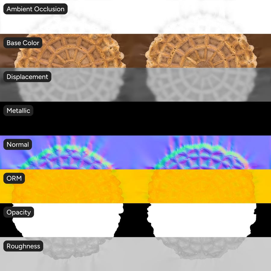 Pizzelle Cookie Back Texture