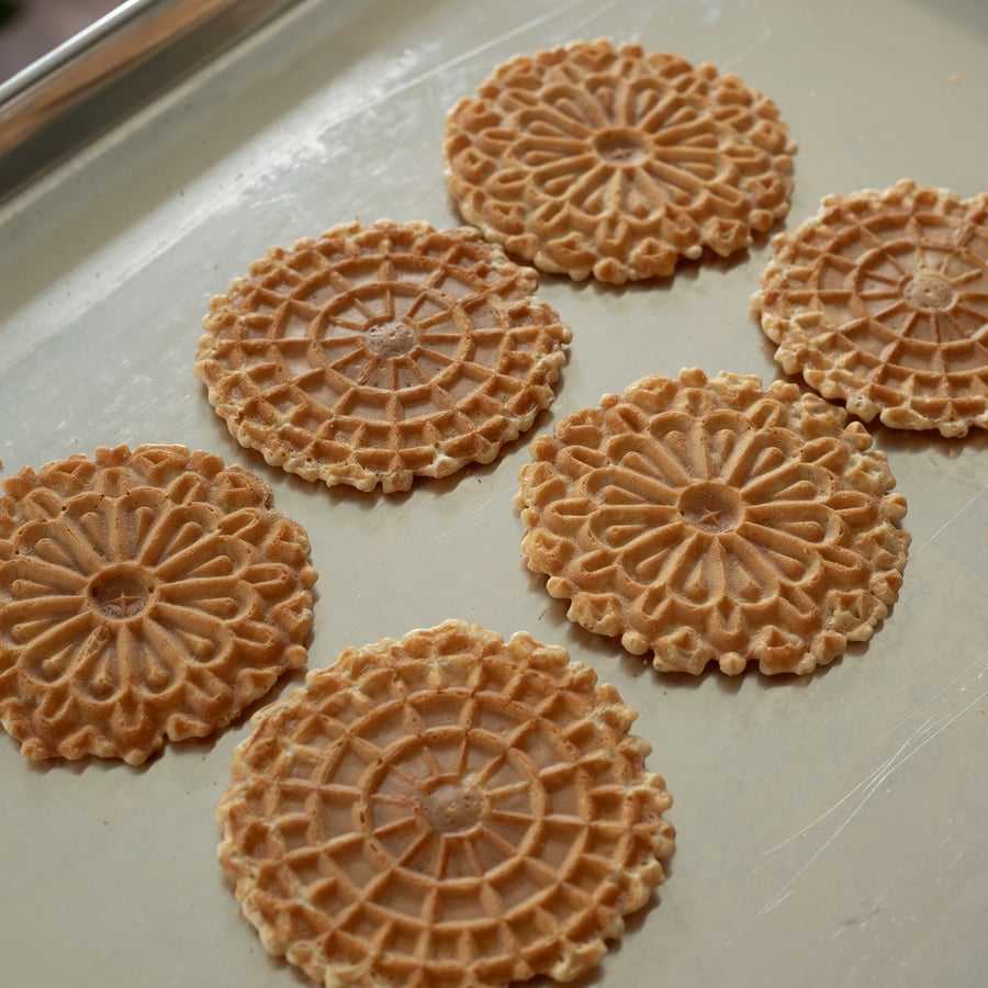 Pizzelle Cookie Back Texture