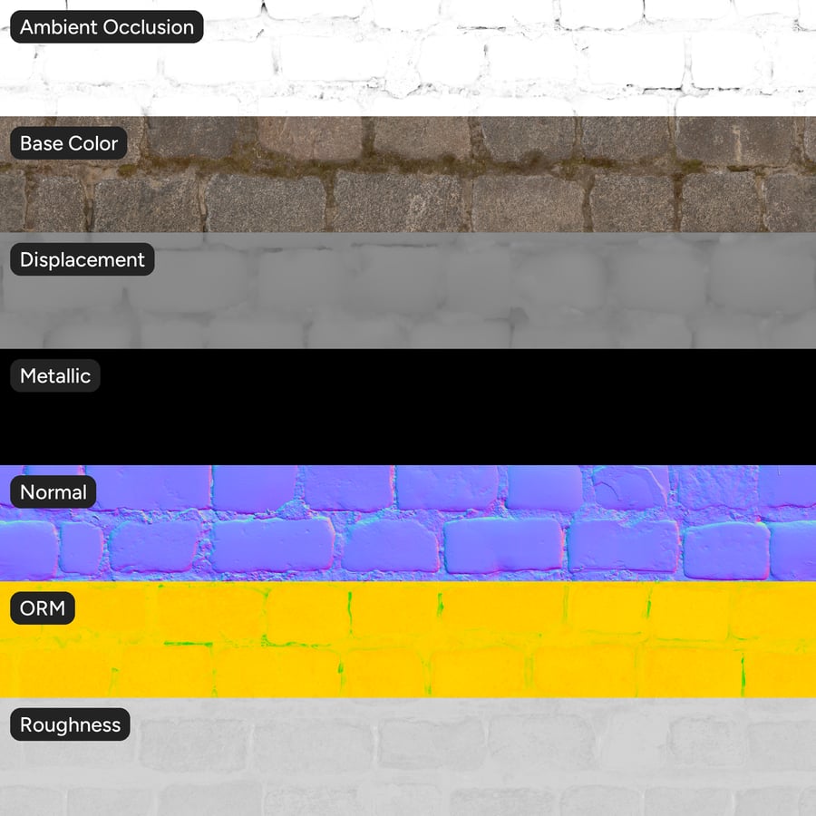 Granite Block Wall Texture, Weathered Brown