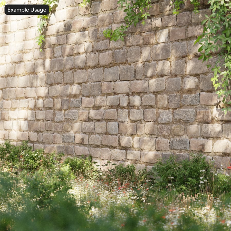 Granite Block Wall Texture, Weathered Brown