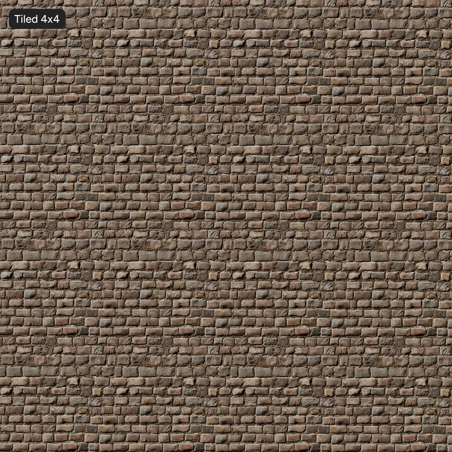 Granite Block Wall Texture, Weathered Brown