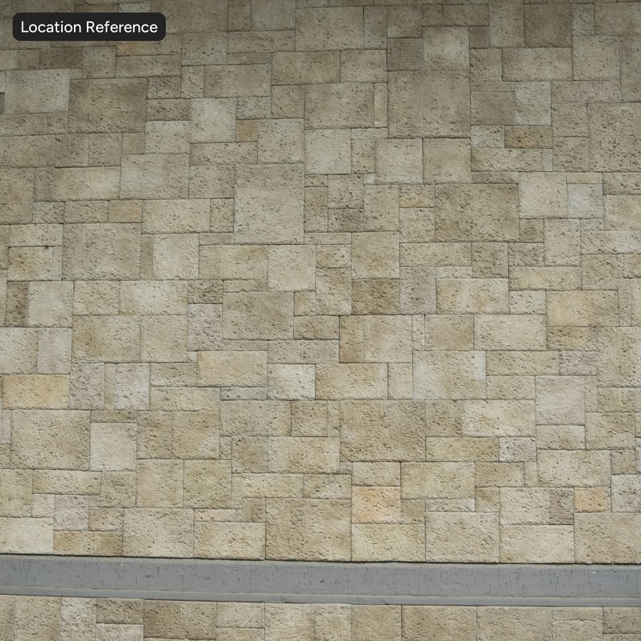 Textura de parede de blocos de pedra borbulhante, bege claro