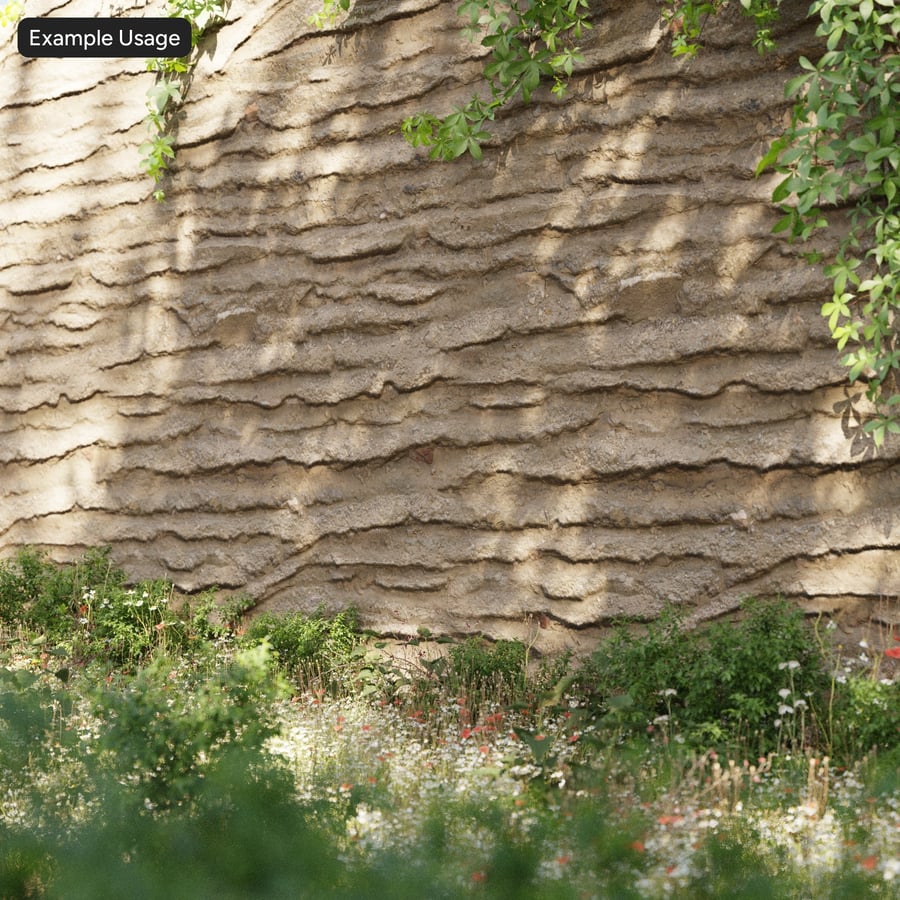Texture murale ondulée en couches d'argile